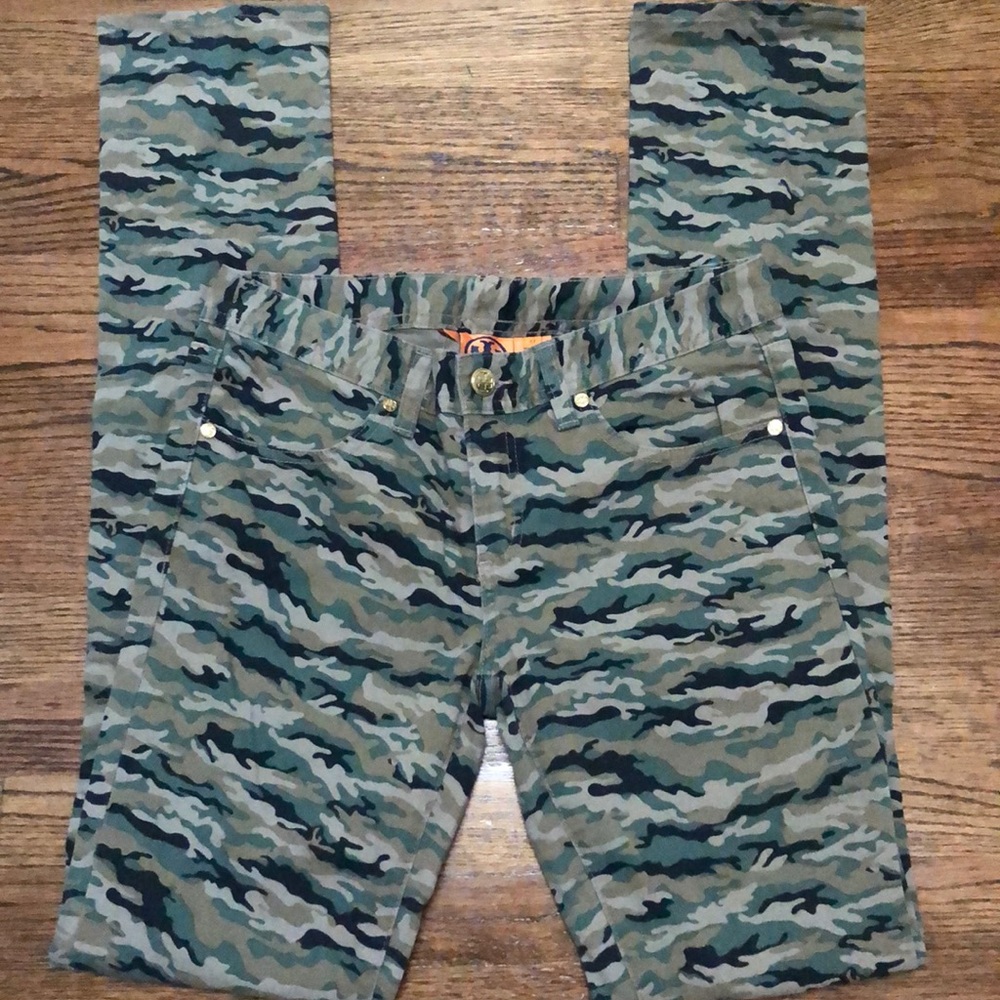 Tory Burch Super Skinny Camo Pant Jeans 27 NWT
